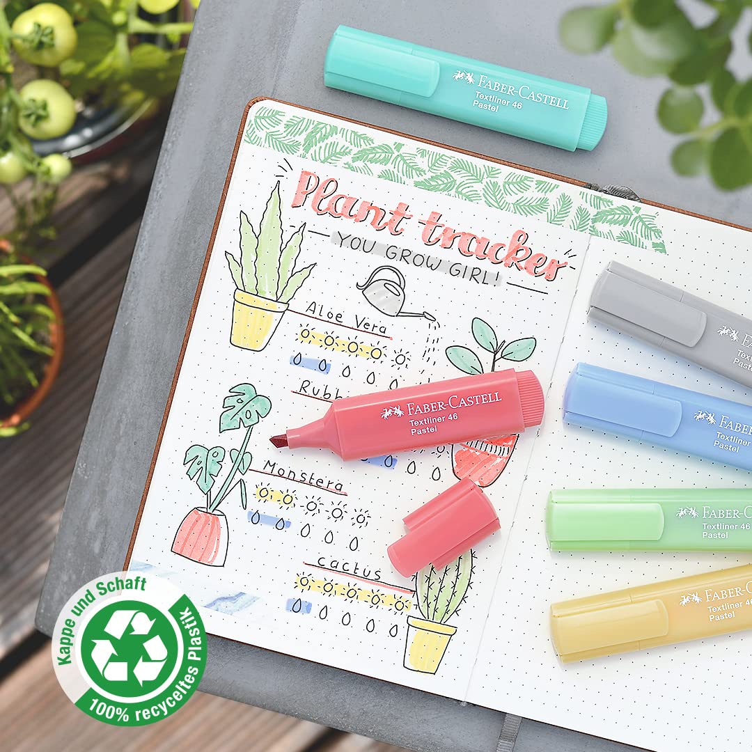 Faber-Castell Pastel Highlighters Set - 8 Chisel Tip Highlighter Pens in Assorted Pastel Colors - Image 7