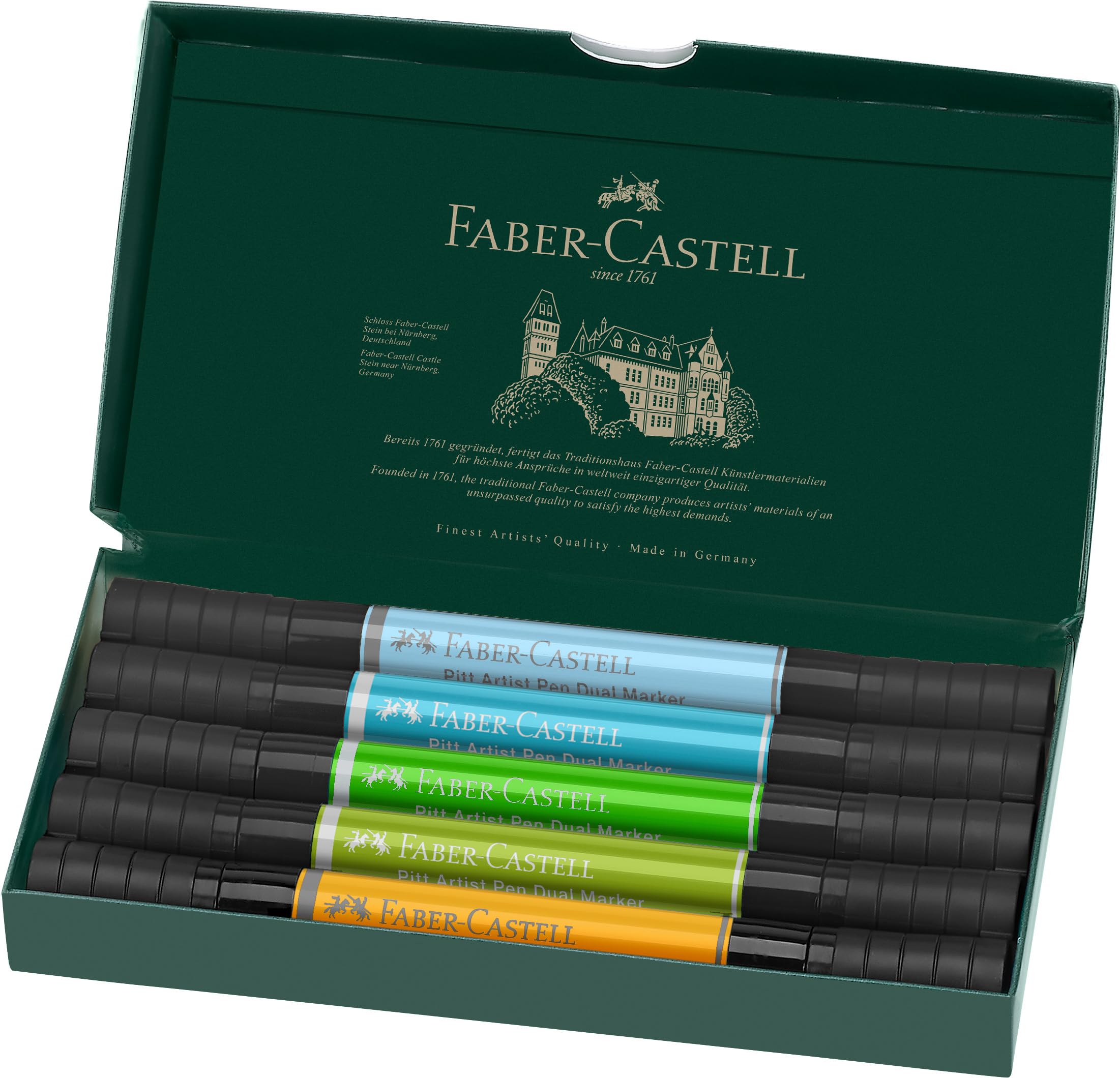Faber-Castell Pitt Artist Pen Dual Marker, Animals Wallet of 5, Coloured Marker Pens, Drawing, Home Office, Art, Colouring - Image 4