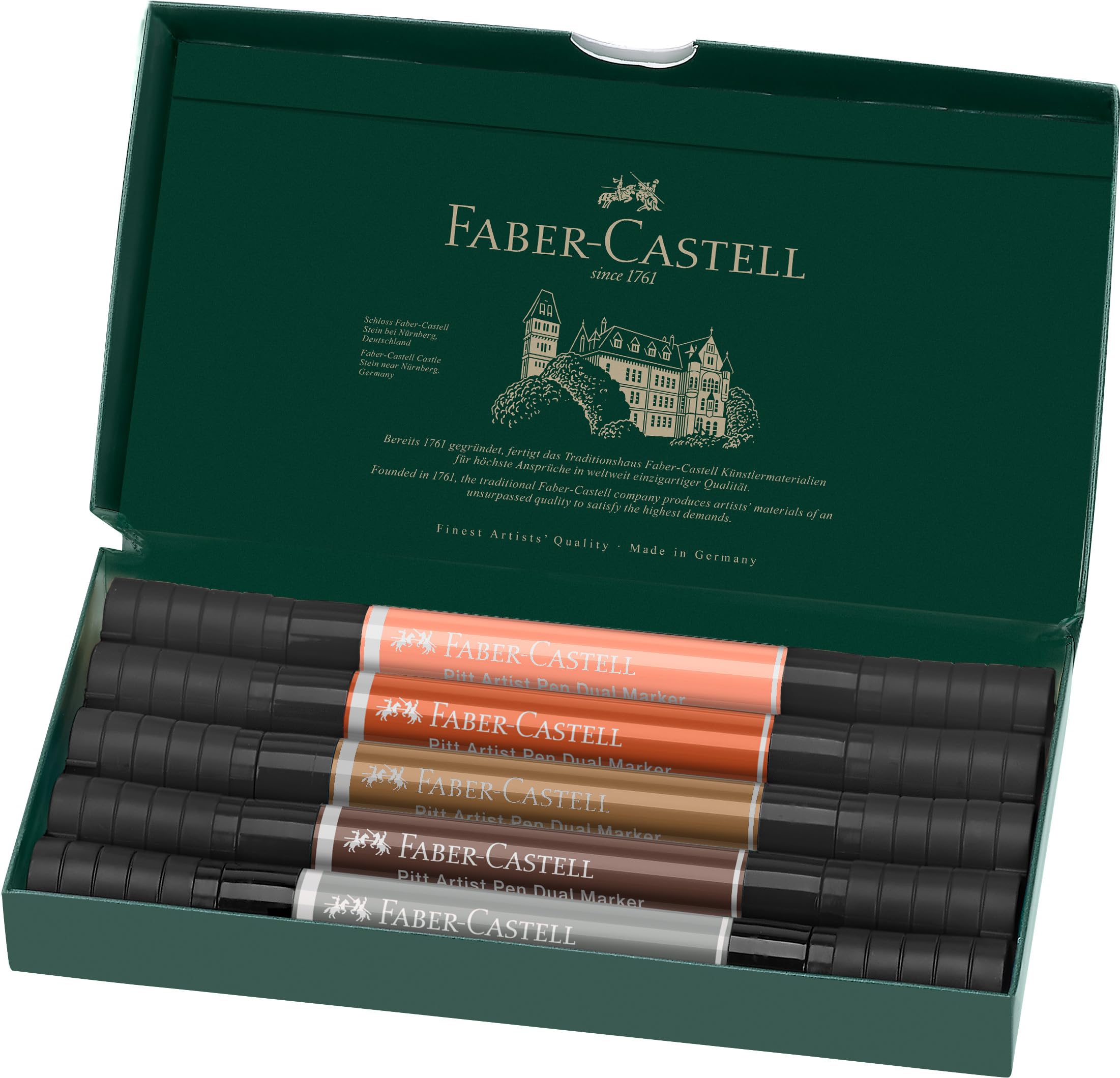 Faber-Castell Pitt Artist Pen Dual Marker, Portrait Wallet of 5, Coloured Marker Pens, Drawing, Home Office, Art, Colouring - Image 4