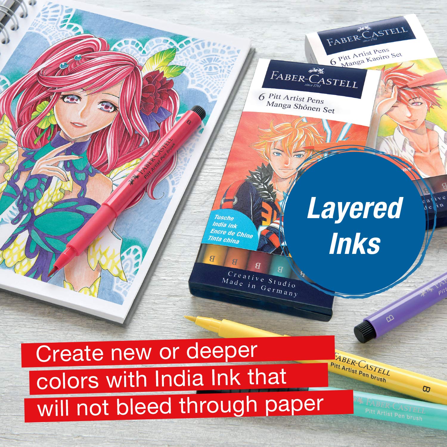 Faber-Castell PITT Artist Pen Manga Drawing Set 167132 - Image 6