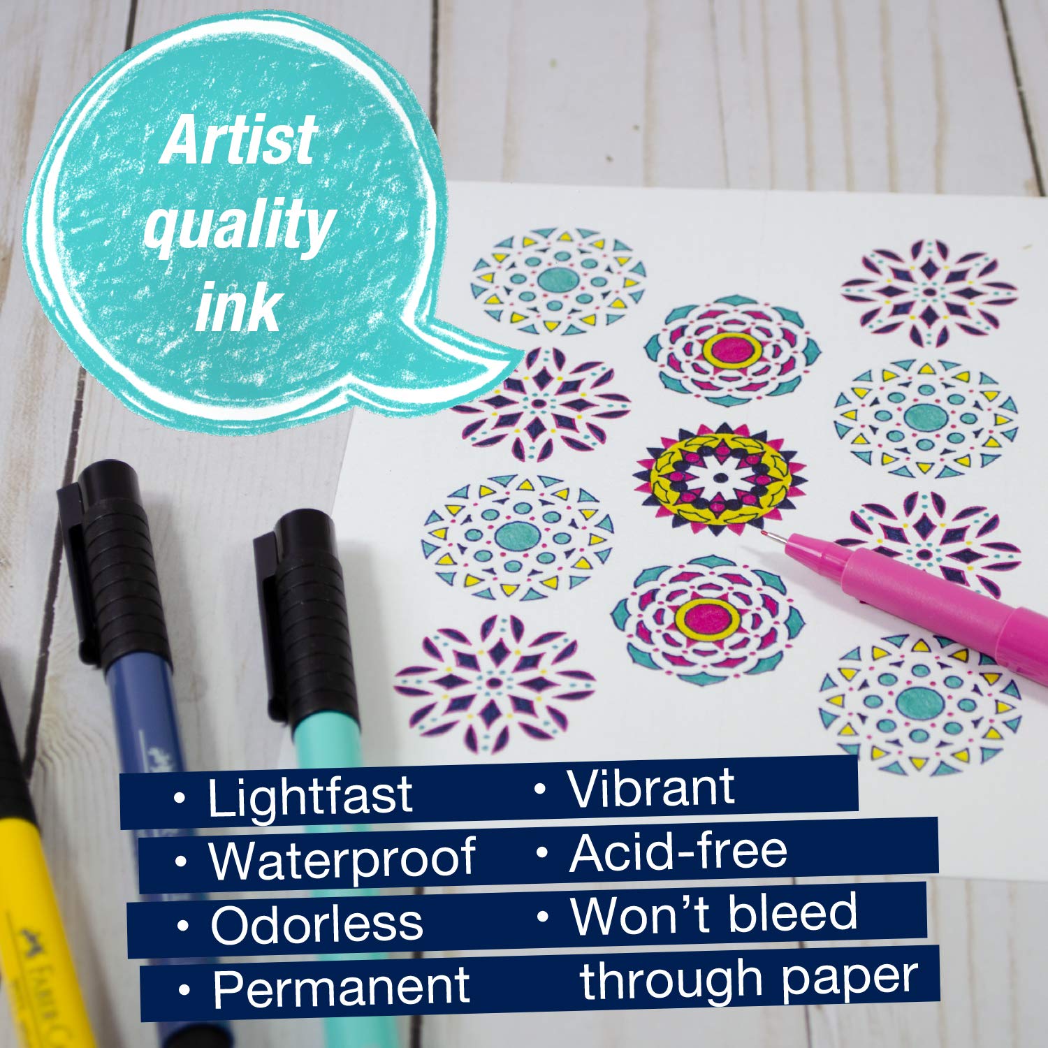 Faber-Castell Pitt Artist Pen Set - Mandala Art - Image 4