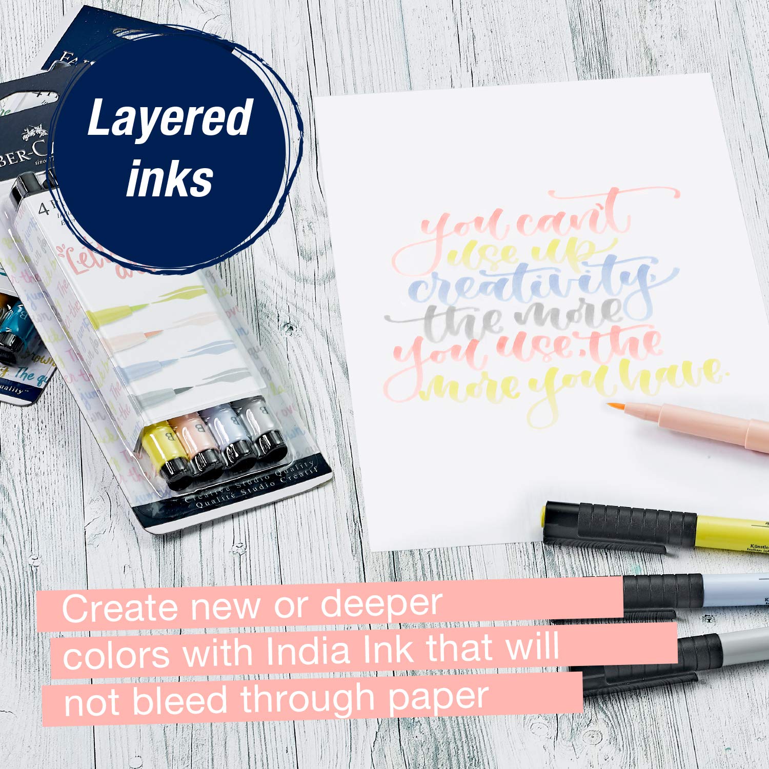 Faber-Castell Pitt Artist Pens - Brush Lettering - 4 Pastel Colors - Image 6