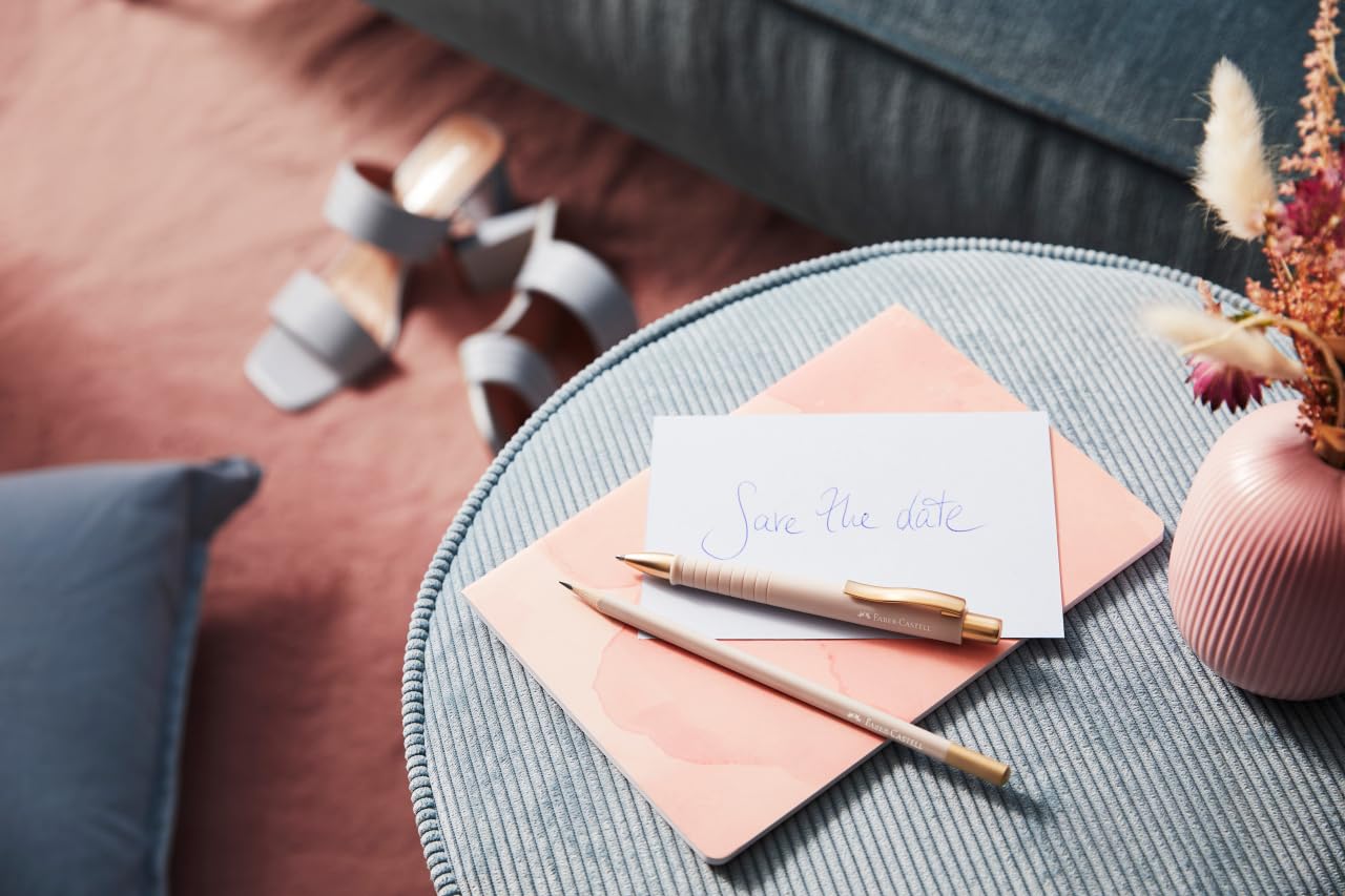 Faber-Castell Poly Ball Urban Ballpoint Pen: Pale Rose Box of 5 - Ballpoint Pens for Smooth Writing, Fancy Pens for Men and Women, Retractable Writing Pens with Comfortable Grip - Image 4