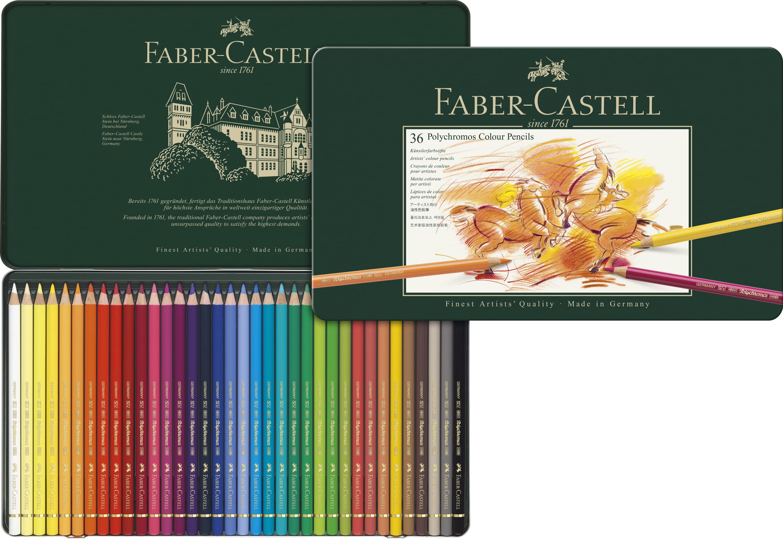 Faber-Castell - Polychromos colour pencil, tin of 36 (110036) - Image 3