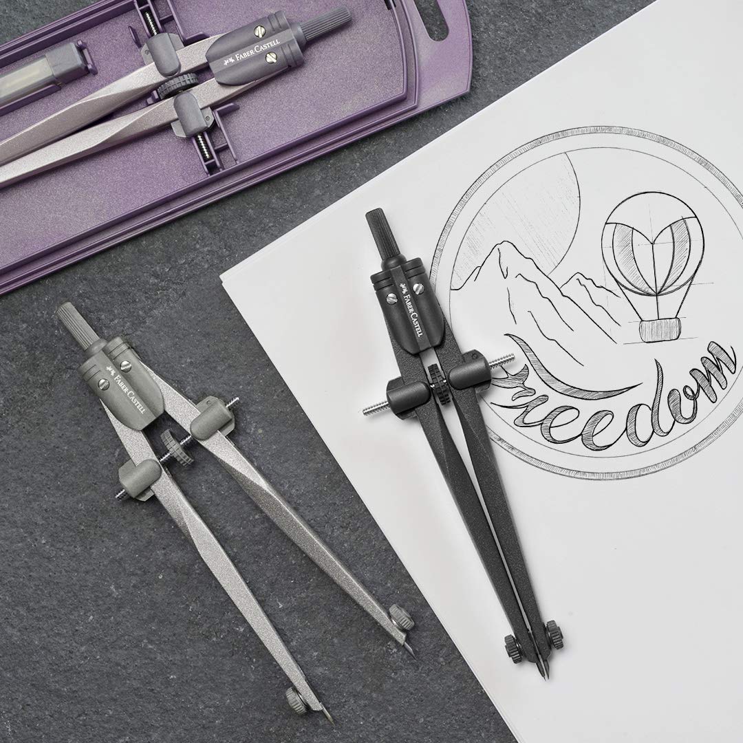 Faber-Castell Stream Quick-Set Compass - Black Stone, 174530 - Image 3