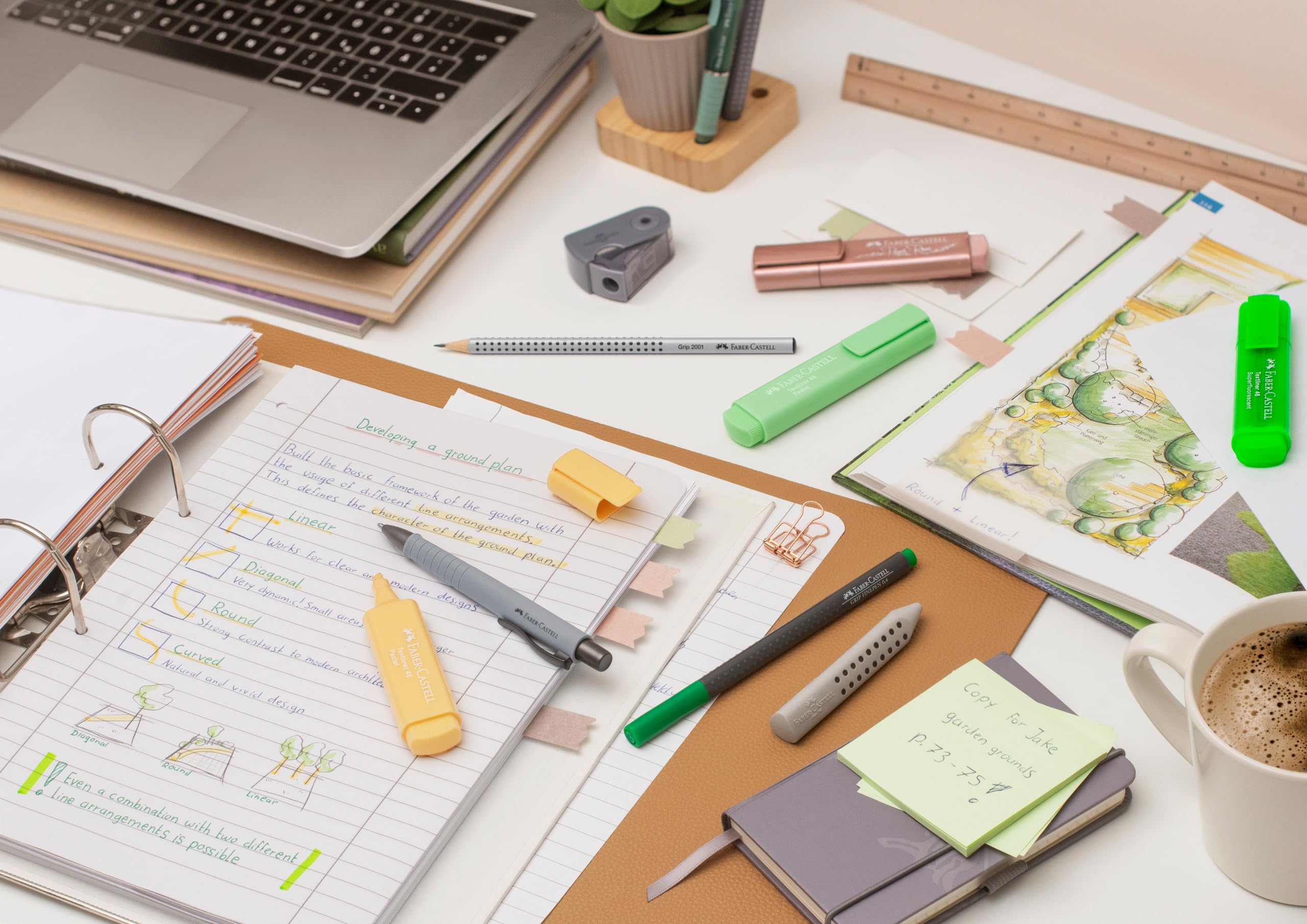 Faber-Castell Textliner 46 Neon Highlighter, wallet of 4: yellow, pink, green, orange - Gen Z - Image 4