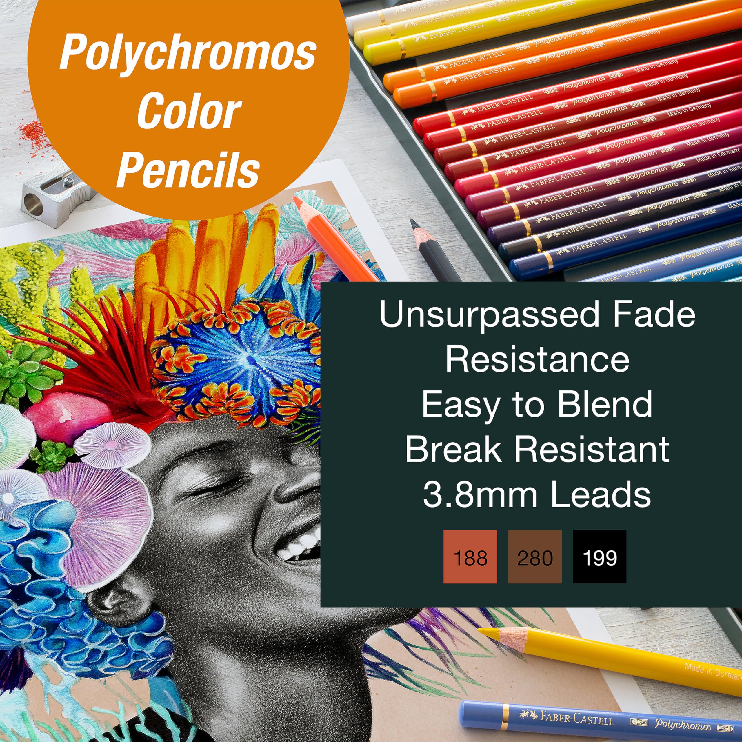 Faber-Castell Try It Box: Dry Mediums - 17 Piece Sketching Drawing Art Set with featuring Colored Pencils, Graphite Pencils, Charcoal Pencils, Pitt Artist Pen and Art Tools - Image 4