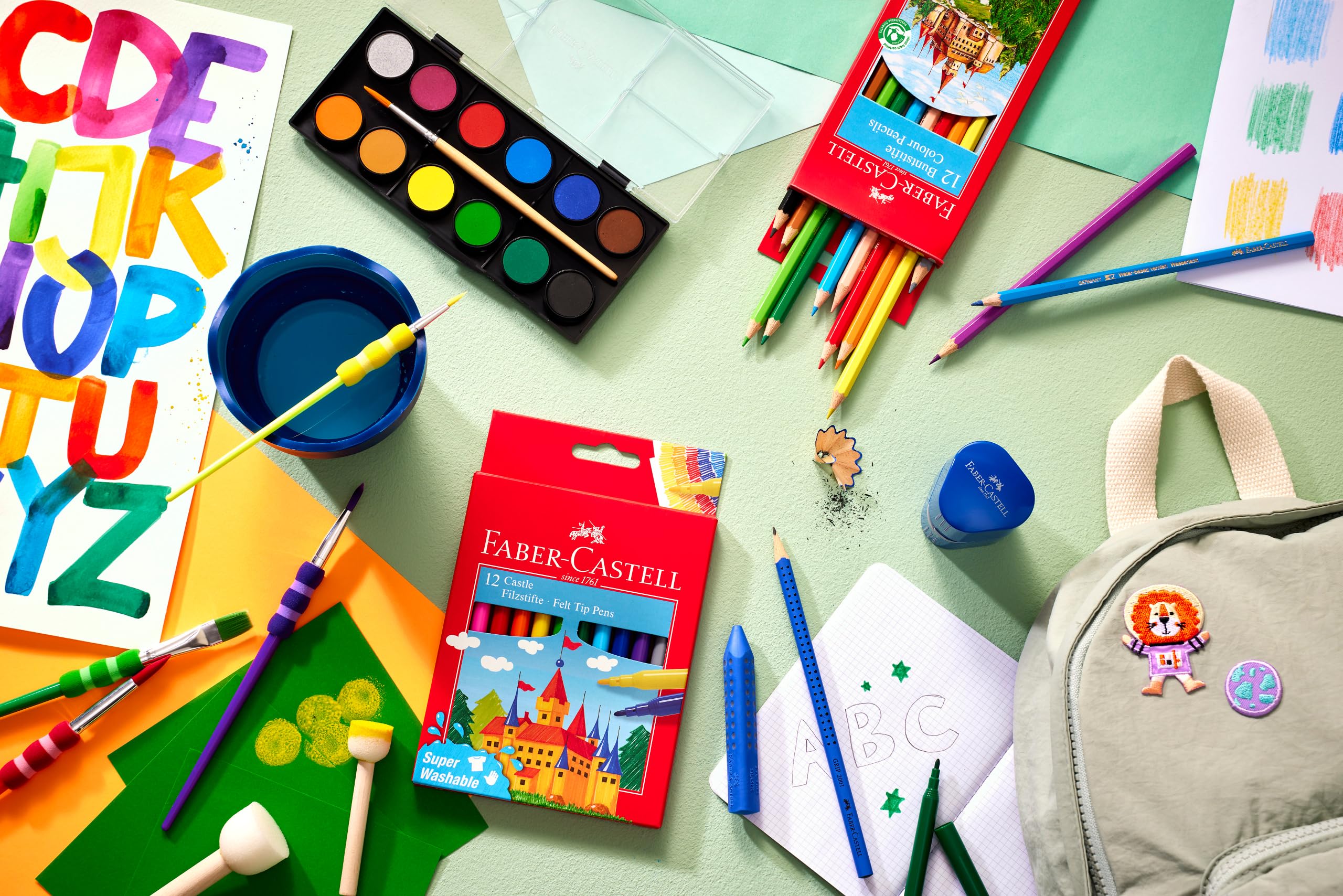 Faber-Castell Watercolour Paint Box - 12 colours, Large Version - Image 4