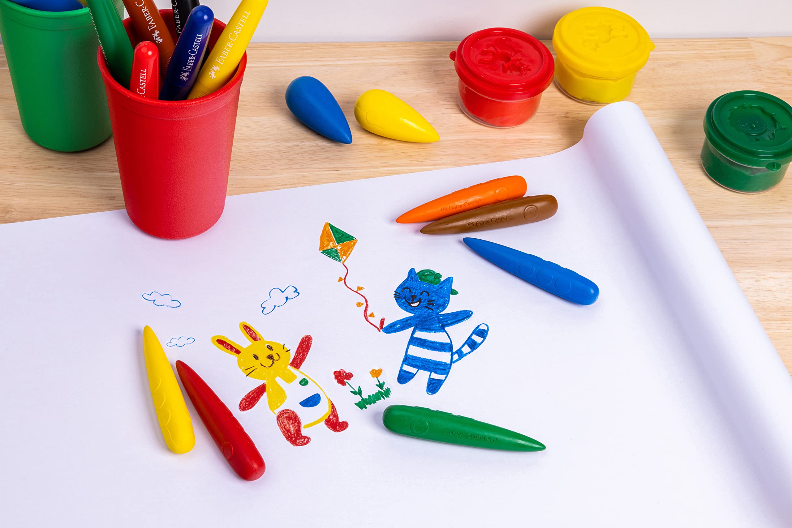 Faber-Castellearly age easy grip wax crayons 6 colors - Image 4